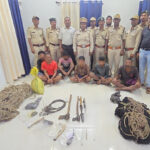 इंद्रावती टाइगर रिजर्व में शिकार पर बड़ी कार्रवाई, 6 आरोपी गिरफ्तार; मांस और शिकार सामग्री बरामद